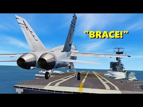 "BRACE!" Landing on a CARRIER in Flight Simulator X (Multiplayer)