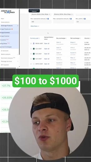 $100 to $1000 Crypto Arbitrage in 5 Minutes