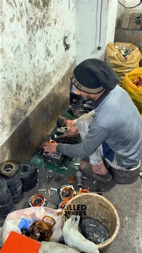 Behind the scenes of extracting copper from old compressor!