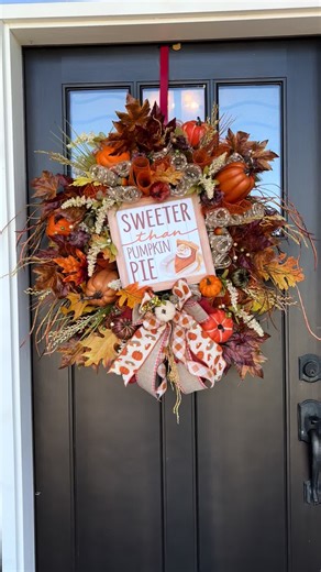 Sweeter Than Pumpkin Pie, What a beauty 🎃#wreath #pumpkinseason #pumpkinpie #fall #halloween #autumn #thanksgiving