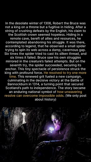 106K views · 1.3K reactions | A legendary spider taught a Scottish king the meaning of perseverance. #history #medieval #historylovers | Archaic Origins | Facebook
