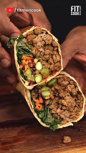 Asian-inspired burrito using leftover turkey! (from fitmencook.com) | Fit Men Cook