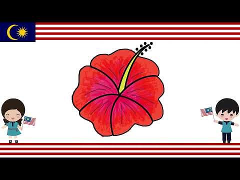 ✏️ Kids Drawing: Hibiscus/Bunga Raya/大红花 🌺 Malaysia's National Flower | Bunga Kebangsaan | 马来西亚国花 🇲🇾