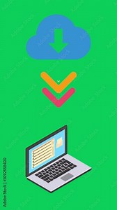 pop up animation 3d transfer file, upload, download Stock Video