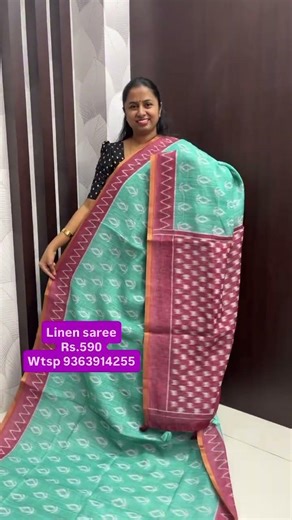Wtsp 9363914255.. Exclusive linen sarees.. @zarafashionsudumalpet9222