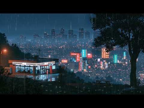 90's Soft Late Night Rain Atmosphere 🌙 Lofi Music for Relaxing