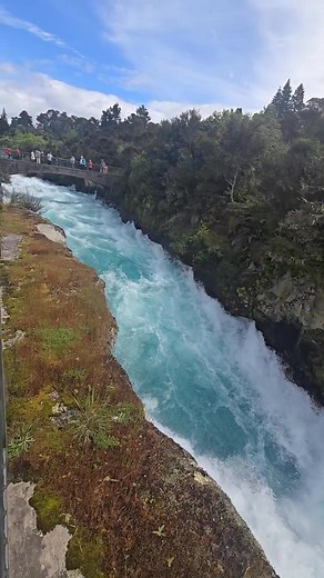🌊 Feel the Power of Nature at Huka Falls! 💙 Just north of Taupō, Huka Falls is one of New Zealand’s most breathtaking natural wonders. Over 220,000 litres of water per second surge through this narrow gorge — creating a thunderous, awe-inspiring display of pure energy and beauty. Take a short walk from the car park to the viewing platforms and feel the mist on your face as you watch the Waikato River transform from calm turquoise waters into a roaring cascade. Whether you’re snapping photos, e
