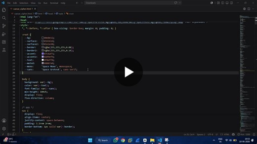 Caesar Cipher Encryption Project with JavaScript | Sai Ram Muramalla posted on the topic | LinkedIn