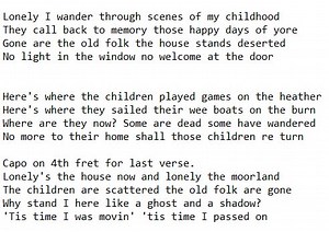 The Old House Chords Sheet Music And Lyrics