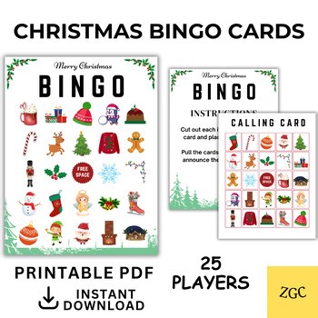 Christmas Bingo Cards • Printable Holiday Bingo for Kids • Classroom Christmas