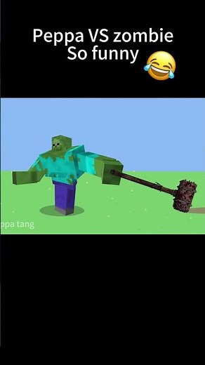The Giant Zombie Destroyed the Iron Fence! #animation #minecraft #peppapig
