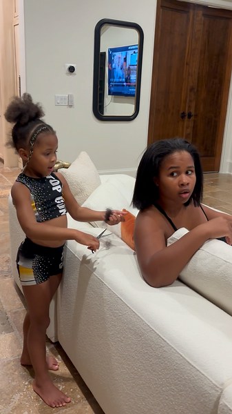 Dad catches daughter cutting moms hair and this happens next #shorts