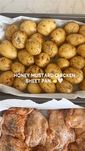 Honey mustard chicken sheet pan 🍯