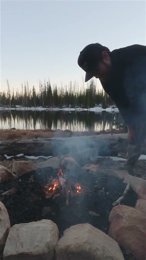 Burning through the wet wood! #backpacking #campfire #fire #camping # #solobackpackingtrip