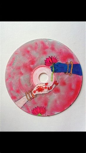 💞Radha Krishna Hand Painting On CD #yt #shorts #vairal #painting #radhakrishna #art
