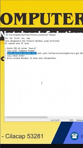 Cara mengetahui product key windows 11-10 #shorts #productkey #windows10 #windows11 #windows
