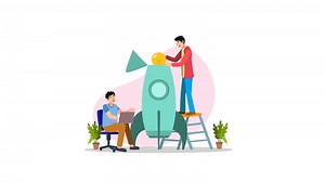 Download Successful business idea launch and startup animated concept. for free