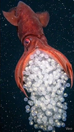 How Vampire Squid Releasing Hundreds of Glowing Eggs in the Deep Ocean 🦑🌊 #vampiresquid #fyp