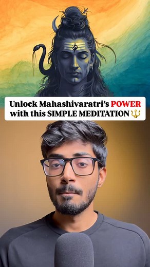 Adithya Nataraj 🇮🇳 on Instagram: "Powerful & Simple Meditation for Beginners 🔱 If you’re a beginner, starting your meditation practice during the Mahashivaratri time will prove to be powerful as the mind can get to a meditative state in a much easier way 🧘🏻‍♂️ ✨Soham is a very powerful universal mantra because it is present within everybody as the breath. As such Soham is chanted just by concentrating on the breath because the breath chants it naturally! 📿Soham also translates to “I am He/