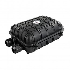 Outdoor Rated Fiber Optic Splice Enclosure | Waterproof | Black Stainless Steel | Includes Fiber Optic Cable, Splices | Holds Up to 24 Strands