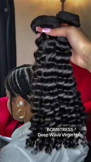 Deep Wave Leave Out Sew In | Virgin Hair Bundles Install