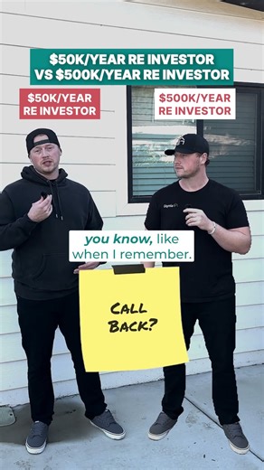 $50k/Year RE Investor vs. $500k/Year RE Investor 📈 #shorts