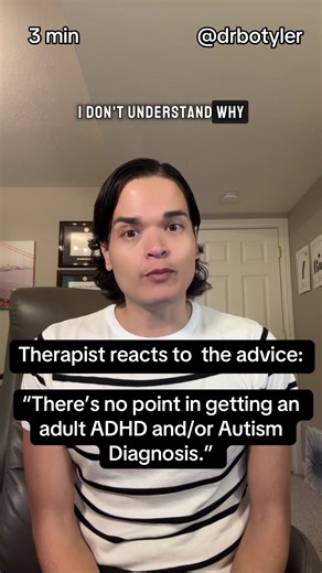 I am at my whits end hearing this. Why are we still treating adult ADHD, AuDHD and Autism like they either don’t exist or aren’t significant. Diagonsis is a form of recognition and recognition is life changing. #adhd #autism #audhd