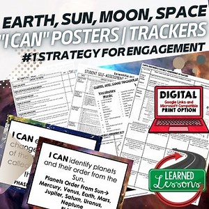 Earth, Sun, Moon, Space I Can Posters, Earth Science Posters