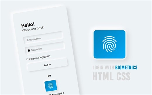 使用Html和CSS的指纹认证的登录页面设计