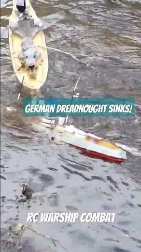 SMS Ostfriesland sinks with heavy damage. This is RC Warship Combat and we sink battleships with BBs