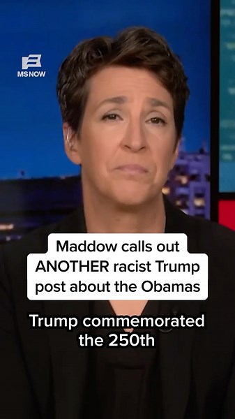 Maddow calls out ANOTHER racist Trump post about the Obamas