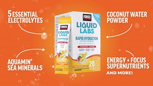 Force Factor Liquid Labs Electrolytes Powder Packets—Mango Margarita—Energy Hydration Packets to Make Electrolyte Water with 5 Essential Electrolytes, Vitamins, Minerals & Antioxidants, 20 Stick Packs
