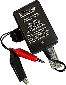 WILDGAME INNOVATIONS 6V/12V eDRENALINE Battery Charger Long-Lasting Powerful Feeder Battery Charger with Adjustable Voltage Switch & Charge Status Light Indicator
