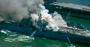 Navy sailor charged with starting warship fire last year