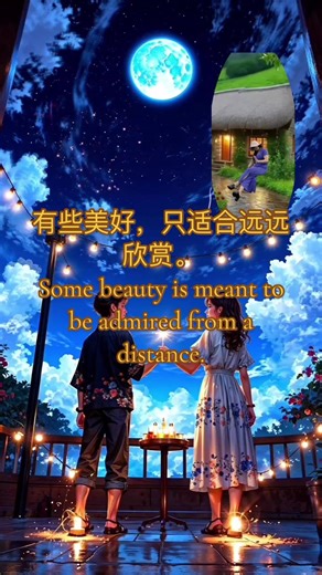 《只是羡慕那一刻的光》 Just Admiring a Moment of Light 🖼️ 有些美好，只适合远远欣赏。 Some beauty is meant to be admired from a distance. 🎧 我坐在画面的一侧， 看着他们彼此照亮的那一刻。 不是向往，也不是期待未来， 只是单纯地羡慕—— 原来情感，也可以这样安静、纯粹、温柔。 我笑了笑自己， 把这一刻留给他们， 也把清醒留给我自己。 I sit quietly at the side of the scene, watching the moment they light up each other. Not longing. Not expecting a future like this. Just admiring— that feelings can be this gentle and pure. I smile at myself, leave the moment to them, and keep clarity for my own heart. ✨ 羡慕，并不一定意味着想拥有