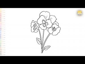 Pansy flower drawing easy | Outline sketches | How to draw A Pansy flower step by step | #artjanag