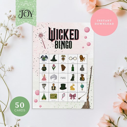 Wicked Bingo Game: Wizard of Oz Party, Kids Activity (digital Download PDF) - Etsy