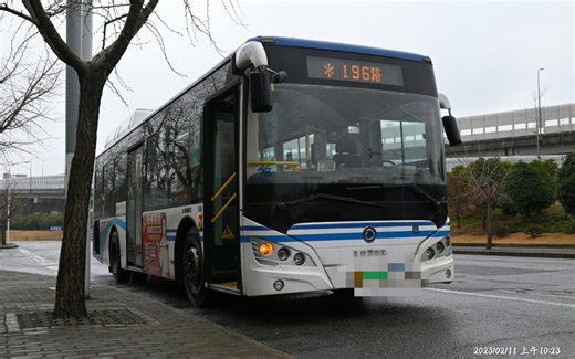 【上海公交】金球出租196路申龙SLK6109UDHEVL自编号JQ18往南辅路西环路方向车辆运行实录