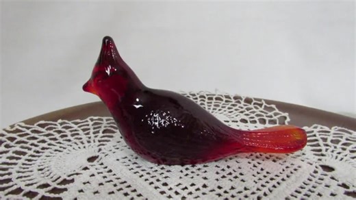 Vintage Fenton Ruby Red Glass Cardinal Bird Figurine Paperweight With Script F Mark - Etsy