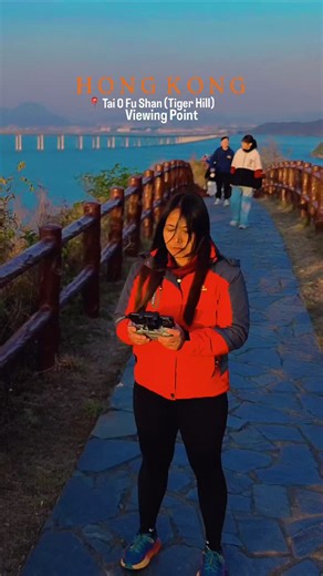 The Tai O Fu Shan 虎山 (Tiger Hill) Viewing Point 📍Fu Shan Viewing Point - 大澳虎山 or 大澳 The signposts point to Fu Shan (Tiger Mountain), a hill providing great views not only of Tai O but also the wide, rippling waters of the Pearl River Estuary. The Hong Kong-Zhuhai-Macao Bridge curves its way across the channel, while on the horizon you can see the high-rise towers of the two cities on the other side of the estuary. The pavilion perched atop the green hill dotted with white-grey boulders has bino