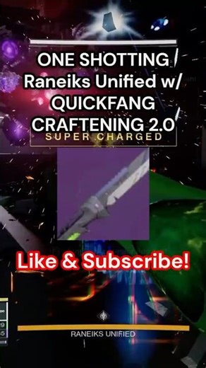 CRAFTENING 2.0 Sword ONE SHOTS Raneiks Unified! #destiny2 #destiny2edgeoffate #games #bungiedestiny2