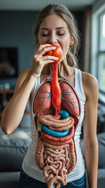 Digestive System Visualization From Eating to Nutrient Absorption