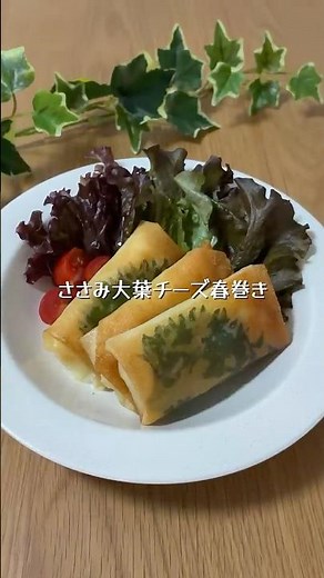 ささみ大葉チーズ春巻き🌿 #夫婦ごはん#簡単レシピ#夜ご飯#春巻き#お家ごはん