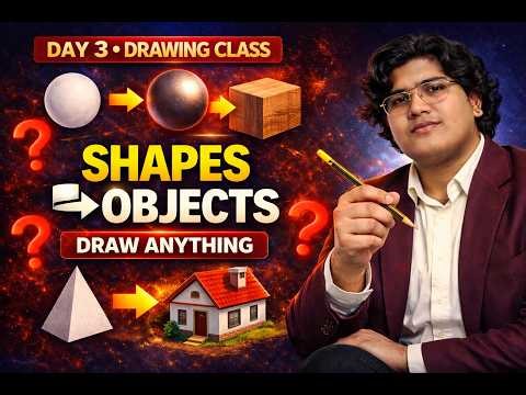 Day 3 Drawing Course | Turn Shapes Into Real Objects (Beginner Art)