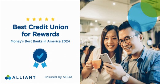 Alliant has been named MONEY's "Best Credit Union for Rewards"! 🙌 Our mission is to wow our members, and last year, you earned $442M more than having those same accounts at an average bank! 💰 🏦 See how we stack up against the "Best Banks in America": money.com/best-banks | Alliant Credit Union