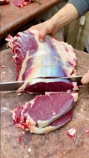 Skill in cutting meat for clean portions and safe preparation