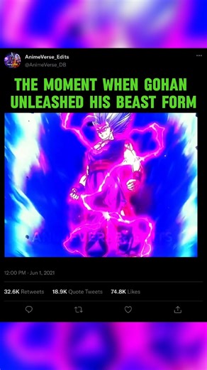 Moment when Beast Gohan unleashed🥶☠️