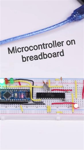 Real Microcontroller Circuit on Breadboard 🧠⚡