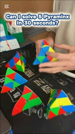 I almost failed this… #rubikscube #speedcube #pyraminx #challenge