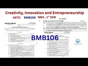 Creativity, Innovation & Entrepreneurship BMB106 AKTU MBA 2025 | Solved Question Paper